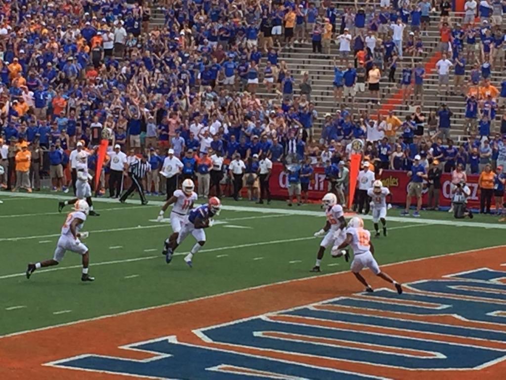 Having fun at the Gator Game!  Thank you special friends at the office for Forrest’s Birthday present!