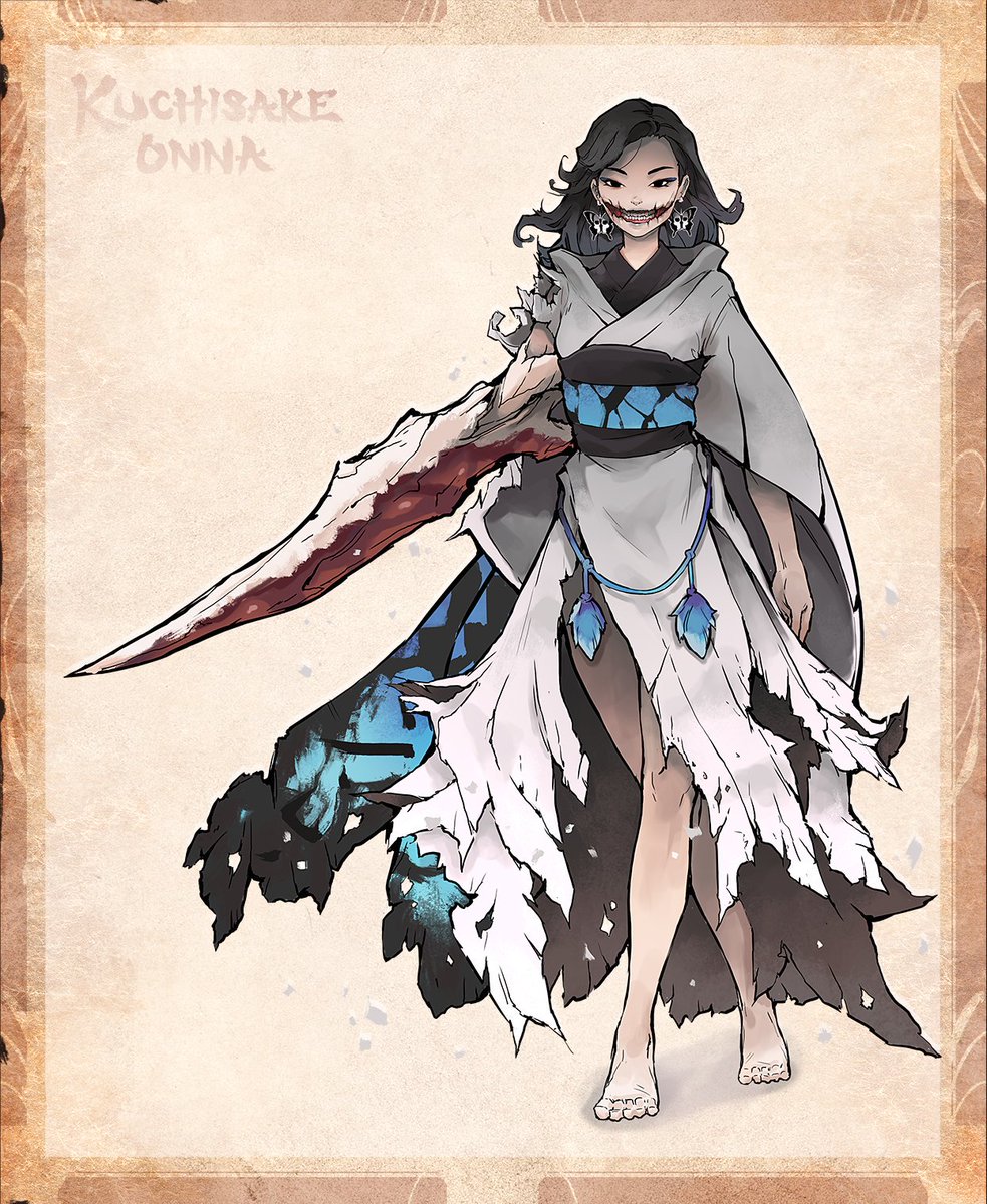 mandpcomic's tweet photo. Kuchisake-onna: The slit-mouthed woman. A youkai that takes on the form of a beautiful woman, at first.

Created for the Monkey and Peach Bestiary
#indiecomics #art #illustration #bestiary #visdev #conceptart https://t.co/ouS5EN8NiM