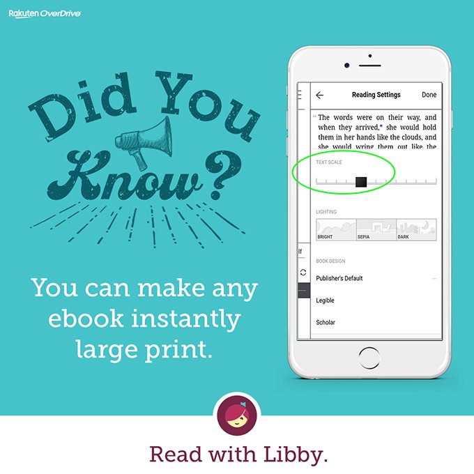 a visual graphic illustration of a smartphone displaing the libbby app against a colofrul background