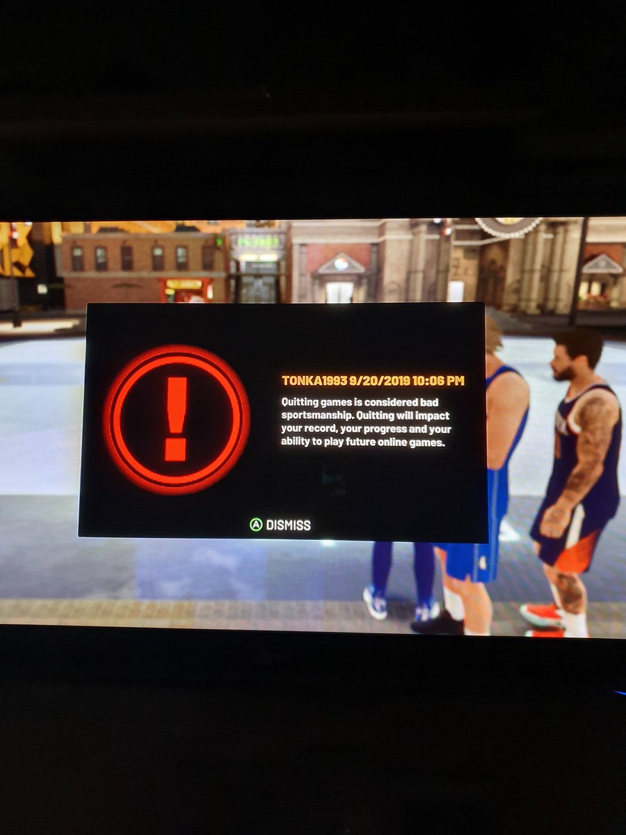 LiamAtkin2's tweet photo. @NBA2K I keep getting this and I haven't quit a game? Also what's the point in having level caps when the levels are already capped when you choose your play style, its redundant it just makes it harder for a player ve good at what they want because your levels are capped twice. https://t.co/fRQT3dJKwn