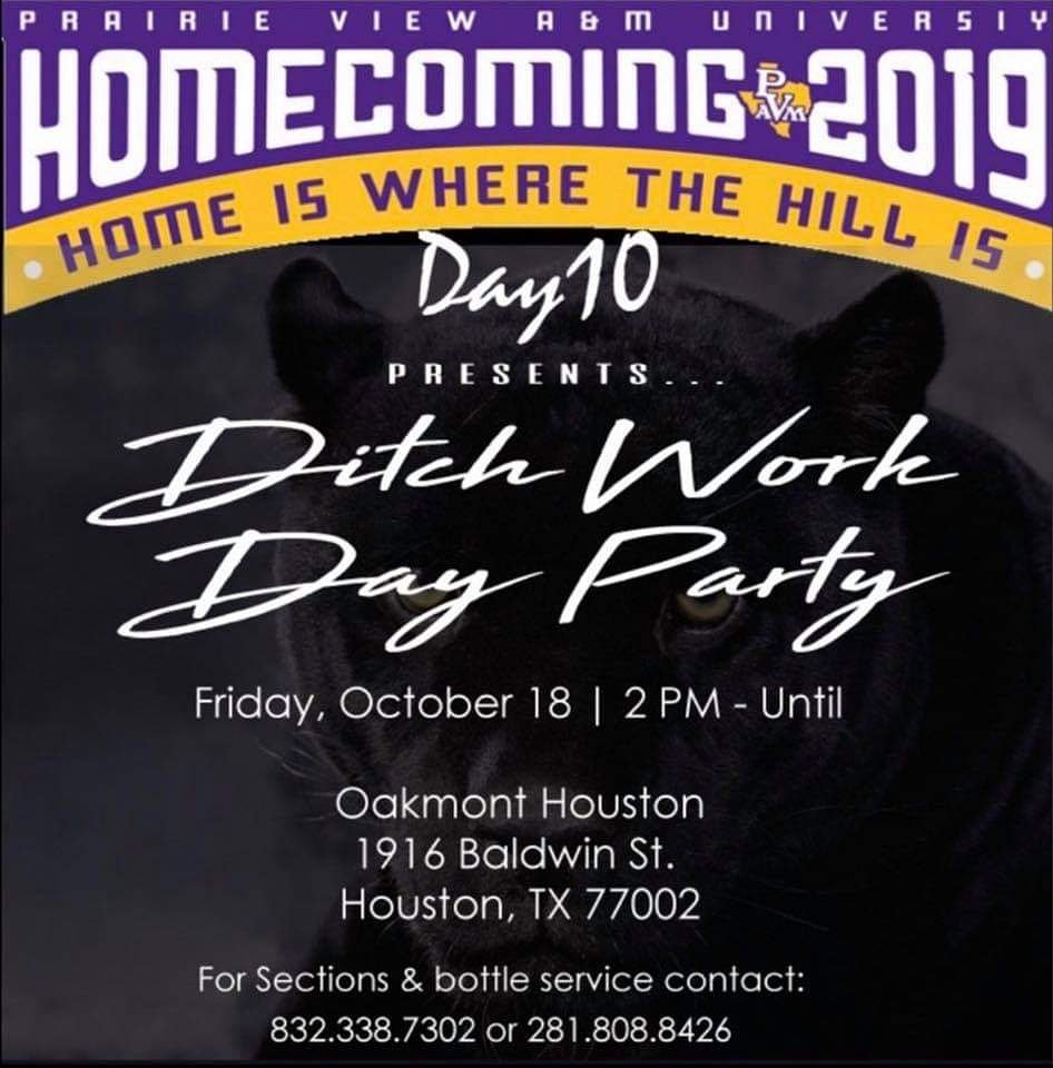myisheag's tweet photo. Kick off your homecoming weekend vibes by ditching work! No work all play free event! Complimentary hors d’oeuvres while they last!!! 3 floors, 3 patios, cigar area, beer garden #day10
#ditchwork
#ditchworkdayparty
#PVHC2K19
#noworkallplay
#houstonditchwork
#ditchworkHTX https://t.co/RNqmTeU2dE