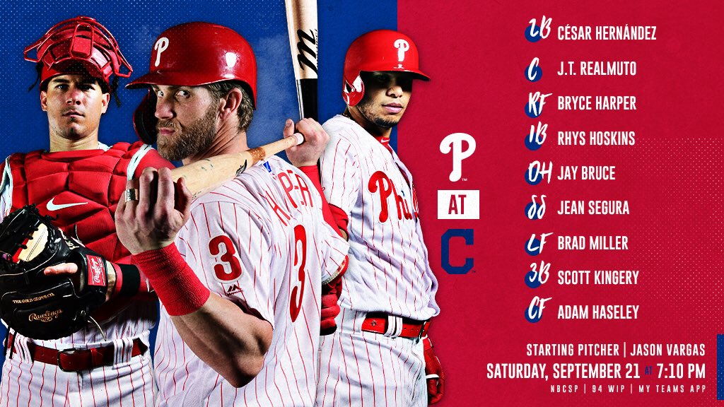 Phillies's tweet photo. The 21st night of September. #RingTheBell  

📺: @NBCSPhilly
📻: @SportsRadioWIP
💻📱: https://t.co/35MleZmxWz or https://t.co/vgbMhIMsON https://t.co/VEbZc49Ov7