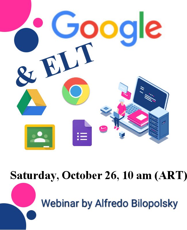 Alfredbil's tweet photo. Upcoming webinar for #teachersofenglish #gsuiteedu #iste #tesol #faapi2019 #englishteacher #englishteaching #webinar #professionaldevelopment https://t.co/hy793YDE89