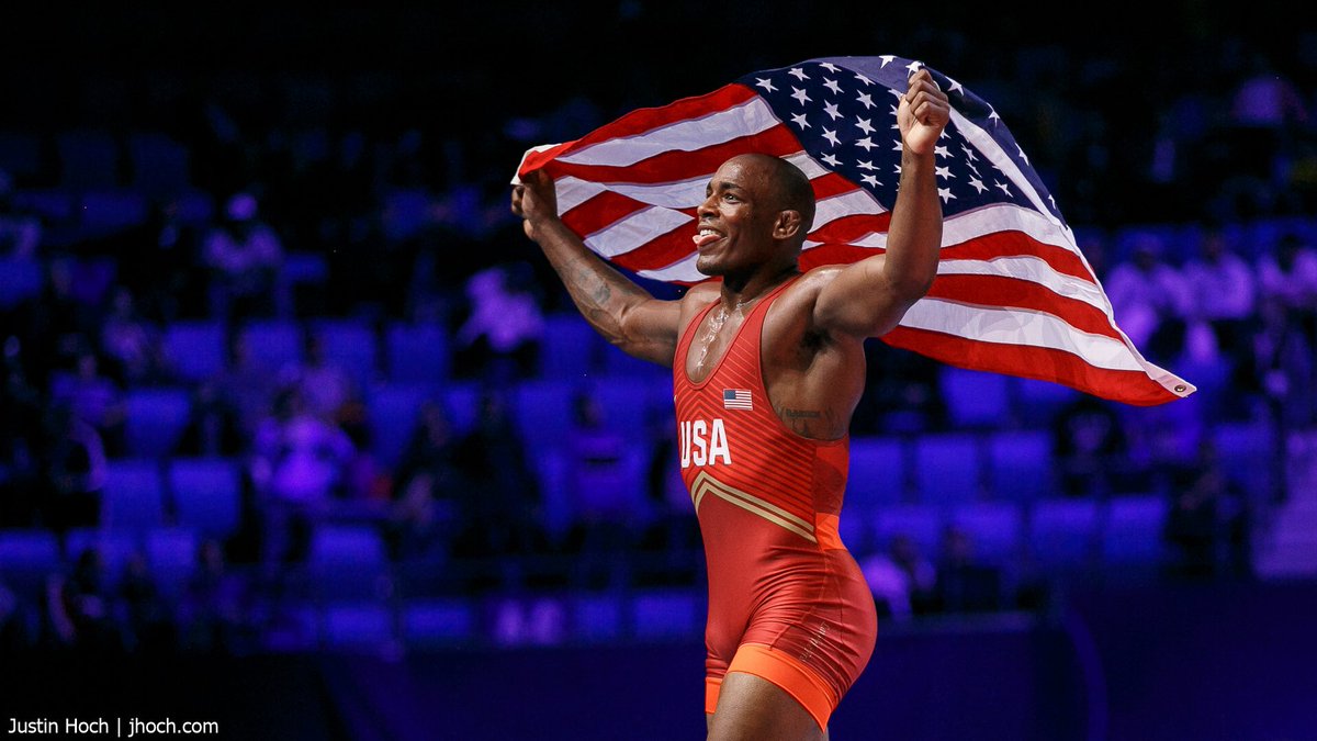Congratulations  <a href="/MATrix_8692/">J'den Cox</a> All that hard work has helped you go back to back! Couldn’t have happened to a more deserving person! 2x World Champion! #TeamUSA #WrestleNurSultan #Back2Back 
Photos by: <a href="/justinhoch/">Justin Hoch</a>