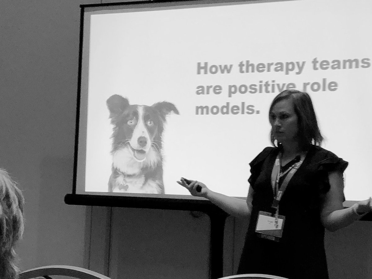 julielawless's tweet image. Expert @angelnmay bringing knowledge and inspiration on how @pet_partners #petTherapy teams can use their influence for more access for pets in their cities #PartnerWithAPurpose @Elanco #Pets