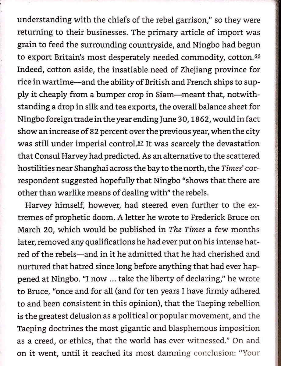 Despite Ningbo trade almost doubling after Taiping takeover, the British naval commanders were looking for an excuse to attack it and give it back to Qing. They finally found one, shelled the city, and the Qing took it back.