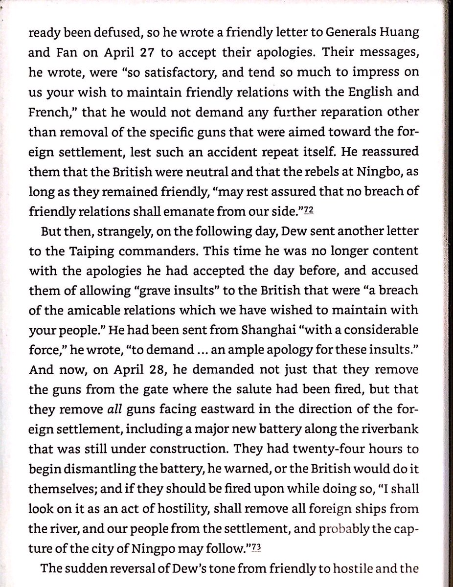 Despite Ningbo trade almost doubling after Taiping takeover, the British naval commanders were looking for an excuse to attack it and give it back to Qing. They finally found one, shelled the city, and the Qing took it back.