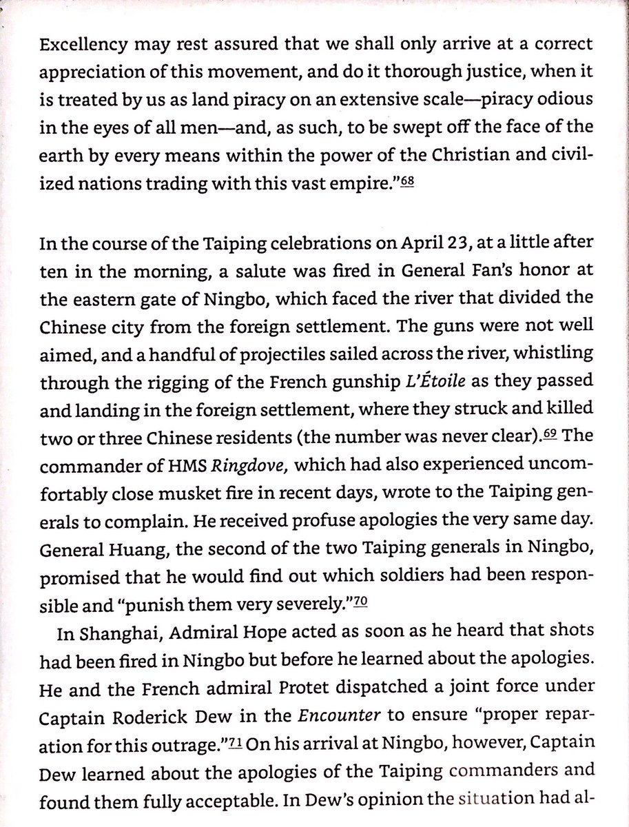Despite Ningbo trade almost doubling after Taiping takeover, the British naval commanders were looking for an excuse to attack it and give it back to Qing. They finally found one, shelled the city, and the Qing took it back.