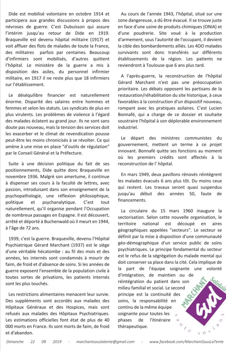 sudsante31's tweet photo. Coucou #JourneeduPatrimoine, les camarades de Sud santé sociaux et de la #RezisTente organisent ce w-end les journées du patrimoine de la lutte pour une psychiatrie humaine @CHGM_31 https://t.co/4XwtB6x5ta
