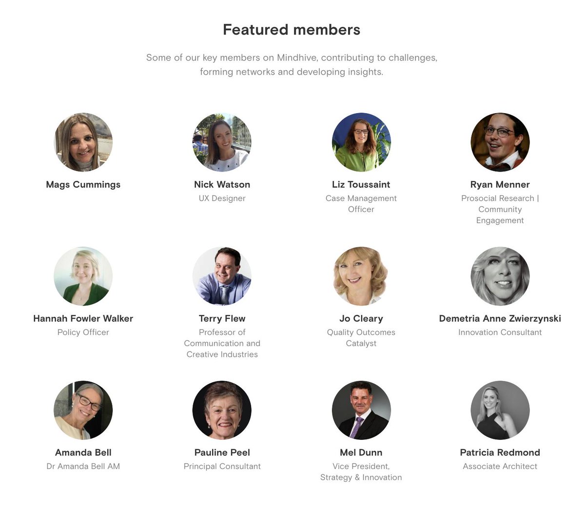 Mindhive_ai's tweet photo. Some of our featured members 👏 We’re proud to have such a diverse community of thought leaders collaborating together globally. #makemindhive https://t.co/aWjw3l9EuQ #community #networking #crowdsourcing https://t.co/aZAFGsXOBh