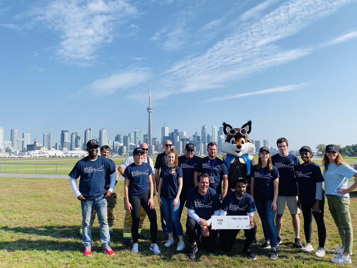 BBishopAirport's tweet photo. 🙌 Go team! Team YTZ completes their pull with a 1:01 time, coming in 3 out of 15 teams. Curious to know more about how you can help the thousands of Canadians living with ALS? Visit @ALSCanada #PullTogethertoEndALS #ALSPlanePull https://t.co/YjZEdHfrwx
