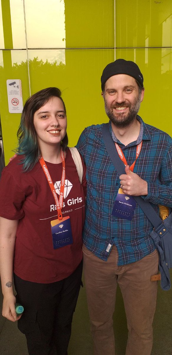 lynah_k's tweet image. That &quot;I have stickers of @tenderlove cats&quot; smile :D