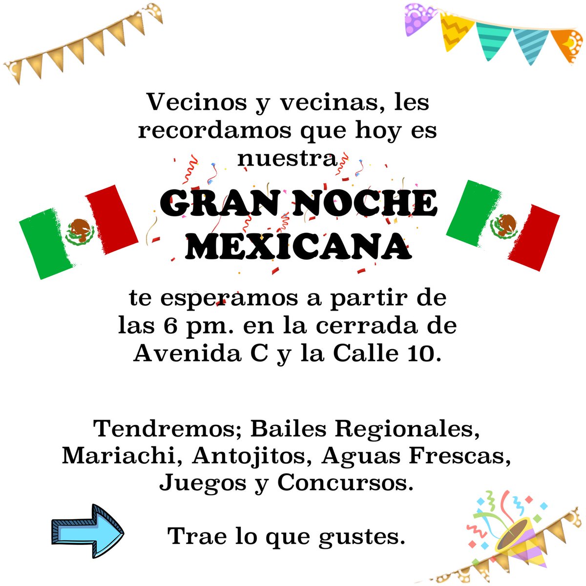 SeattleColonia's tweet photo. Vecinos y vecinas de la Colonia Seattle, en unas horas tendremos nuestra noche mexicana.

¡No falten! Traigan a sus familias. https://t.co/Qr0M6LCBRz