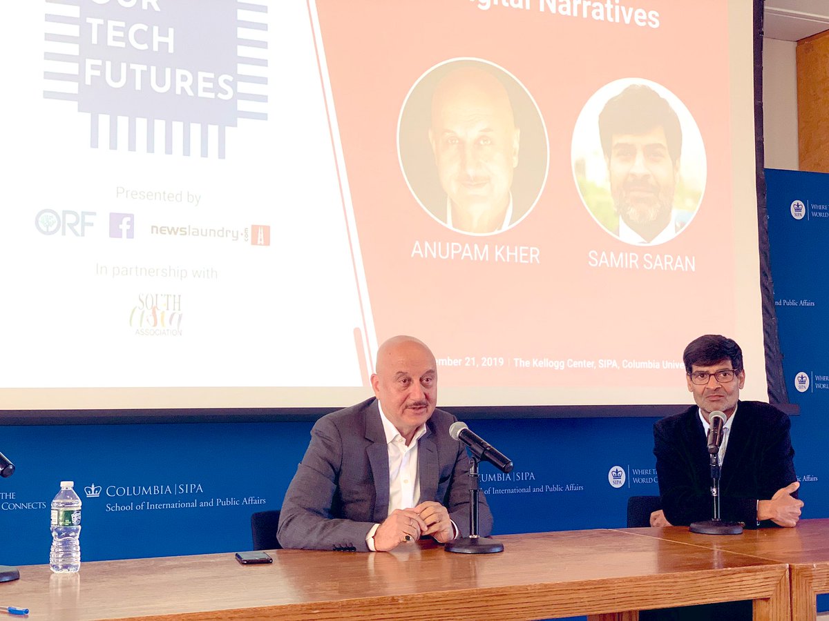 MaroWardak's tweet photo. Digitalization @AnupamPKher with @samirsaran
“My father has said, failure is an event not a person.”
#ourtechfuture #PublicPersona @newslaundry @orfonline https://t.co/RDFOF8wn5W