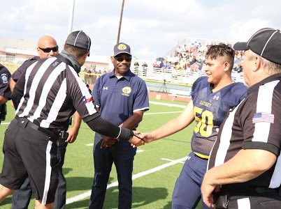 Mission 👮🏻 officers vowed to take care of Cpl. Espericueta's family. They kept that promise as they showed up for Joaquin's 1st football 🏈 game. Speedy's son was named honorary capt. So many officers &amp; city leaders were there to support! #ThisIsForSpeedy 💙