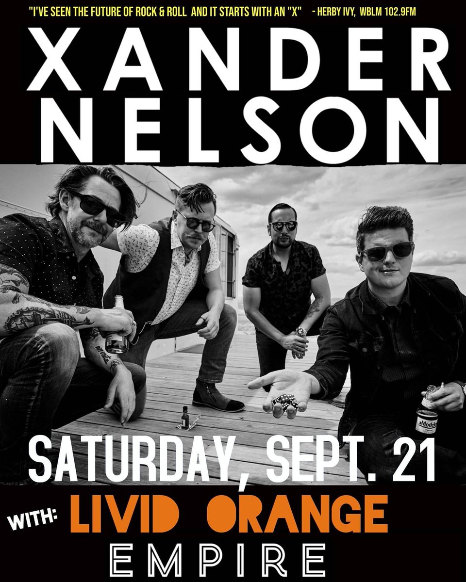 Tonight!  XANDER NELSON &amp; LIVID ORANGE return to Empire!!!  Doors at 9pm. 21+. $8