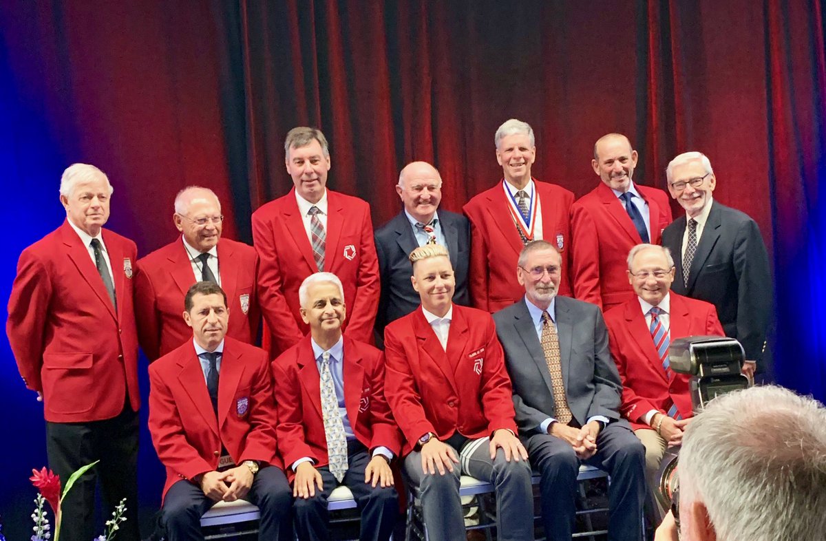 DMSoccerAcademy's tweet photo. Congrats to Tony Quinn (father to our own Coach Andrew Quinn) who was inducted into the U.S. Soccer Hall of Fame this evening! Link to ceremony (note that he calls out “Go Stags” as part of his acceptance speech): https://t.co/MNscKPBivj  #NSHOF19 @DeMathaCatholic @soccerhof https://t.co/OrpMknrx4q
