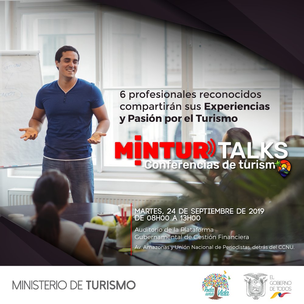TurismoEc's tweet photo. Este 24 de septiembre te esperamos en #MinturTalks. Inscripciones gratuitas en ➡️ https://t.co/zAo4C4Smec https://t.co/ggbzM6JWIi