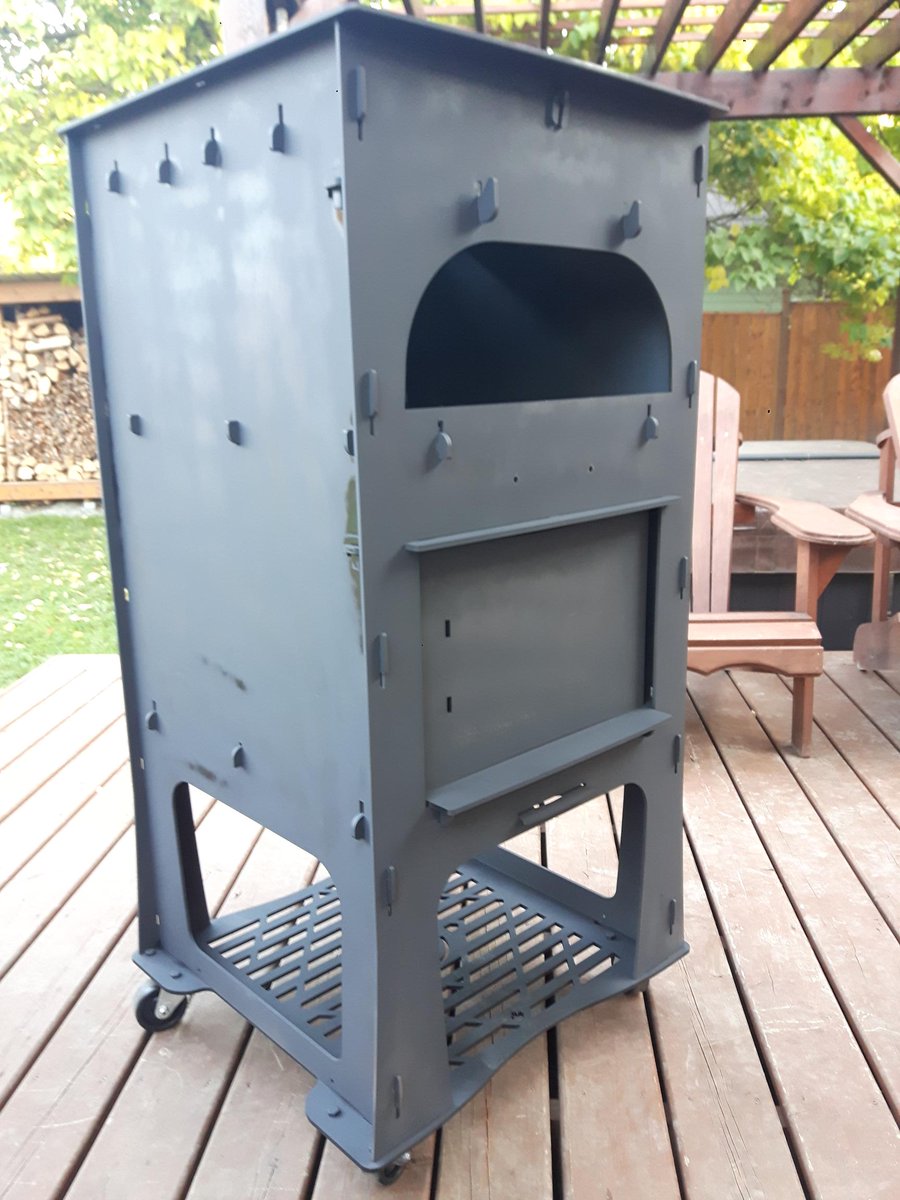 1st coat of high temp paint on the new backyard addition. Super excited to fire this 'Original Bro' wood fired cooker up!

#ovenbrothers 
#fireitup 
#originalbro 
#woodfiredgoodness 
#badassovens 
#canadianmade