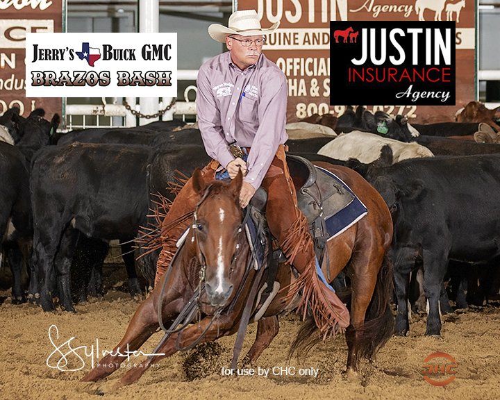 PHorseCentral's tweet photo. Phil Hanson and Smart Time Kat owned by Jerry & Vickie Durant led both rounds of the #brazosbash 3YO Open with a 220 and a 221 for 441 total. It took a 430.5 to advance to the finals tomorrow. Thanks to #justininsurance and #ssylvesterphotography for the update. https://t.co/9GYYOuGgJk