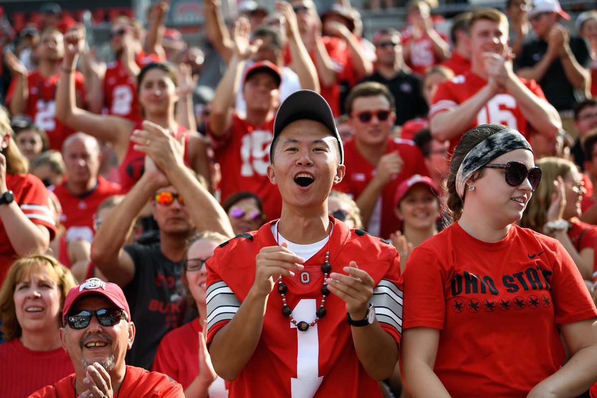 OhioState's tweet photo. 🙌 The feeling of victory! Wouldn’t want to spend Saturday any other way. https://t.co/yiTyJp2u7m