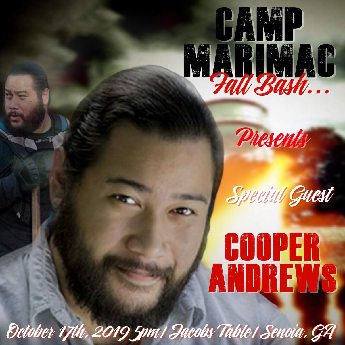 TheCampEvents's tweet photo. Big congratulations to Cooper Andrews for being promoted to series regular for Season 10! See you in a few weeks! ππ @smugorange #TWDFamily #TWD #JacobsTable #CampMarimac #CampMarimacBash #OscarsRedHat #kingdom
#TheWalkingDead #TWDTour #StrangerThings #Senoia #Georgia #Charity https://t.co/aJBdWCpP6k