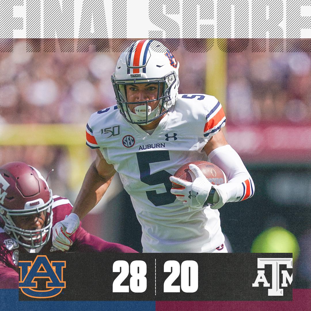 SECNetwork's tweet photo. 2019 ✅
2017 ✅
2015 ✅
2013 ✅

@AuburnFootball has never lost a game in College Station! https://t.co/omPmKye7S9