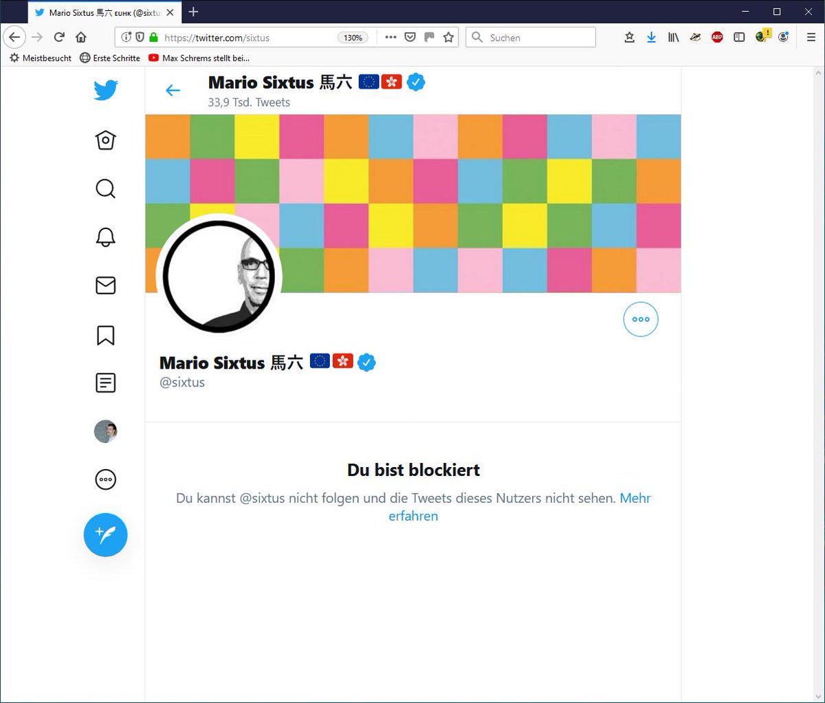 Meine erste Blockierung! Darauf wird angestoßen!