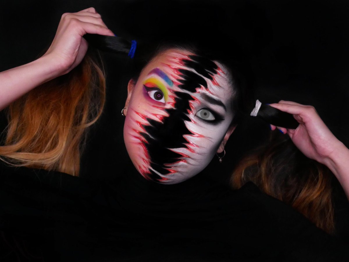 YASMINHOMUA's tweet image. MENTAL HEALTH AWARENESS MAKEUP • 
1. Anger disorder
2. Depression 
3. Bipolar
