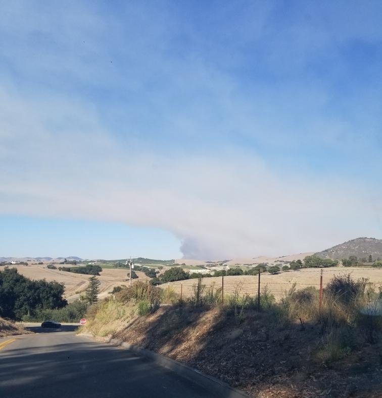 SLOCleanAir's tweet image. #LopezFire visible from several locations in #SLOcounty.
