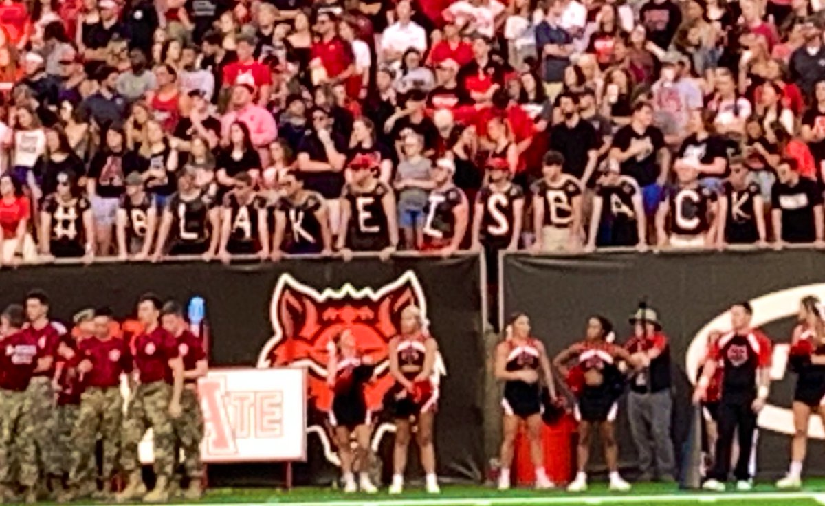 kdamp's tweet photo. #BlakeIsBack! Great to have @CHbanderson back in @MY100BANK Stadium. Letโs go, @AStateFB. #BeatSIU #NotFightingAlone #Imagine
โค๏ธ๐บ๐ https://t.co/UGyivmmW0V
