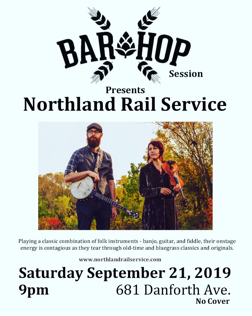 DrummerTim1's tweet photo. The bluegrass is on tonight 9pm!!  @allofthebanjo &amp; @violinalison from #NorthlandRailService at #barhopsession #681danforth no cover
🎶
#craftbeer #livemusictoronto 
#singersongwriter #LiveMusic #torontomusic #craftcocktails #danforth #eastendtoronto @barhopbar #Music #toronto https://t.co/Yky2utHFni