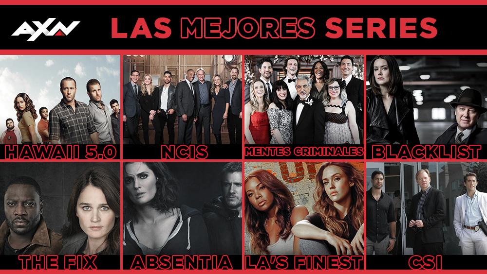 AXN_Mexico's tweet photo. Están en AXN. 

#MentesCriminalesAXN #TheFixAXN #FinestAXN #AbsentiaAXN #Hawaii50AXN #NCISAXN #TheBlacklistAXN #CSI https://t.co/R9URBU86gh