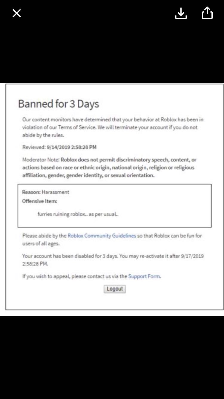 Rblxf0ldmike On Twitter Don T Get On Roblox You Will Get Banned For Days Weeks Or Forever Robloxdown - roblox banned forever