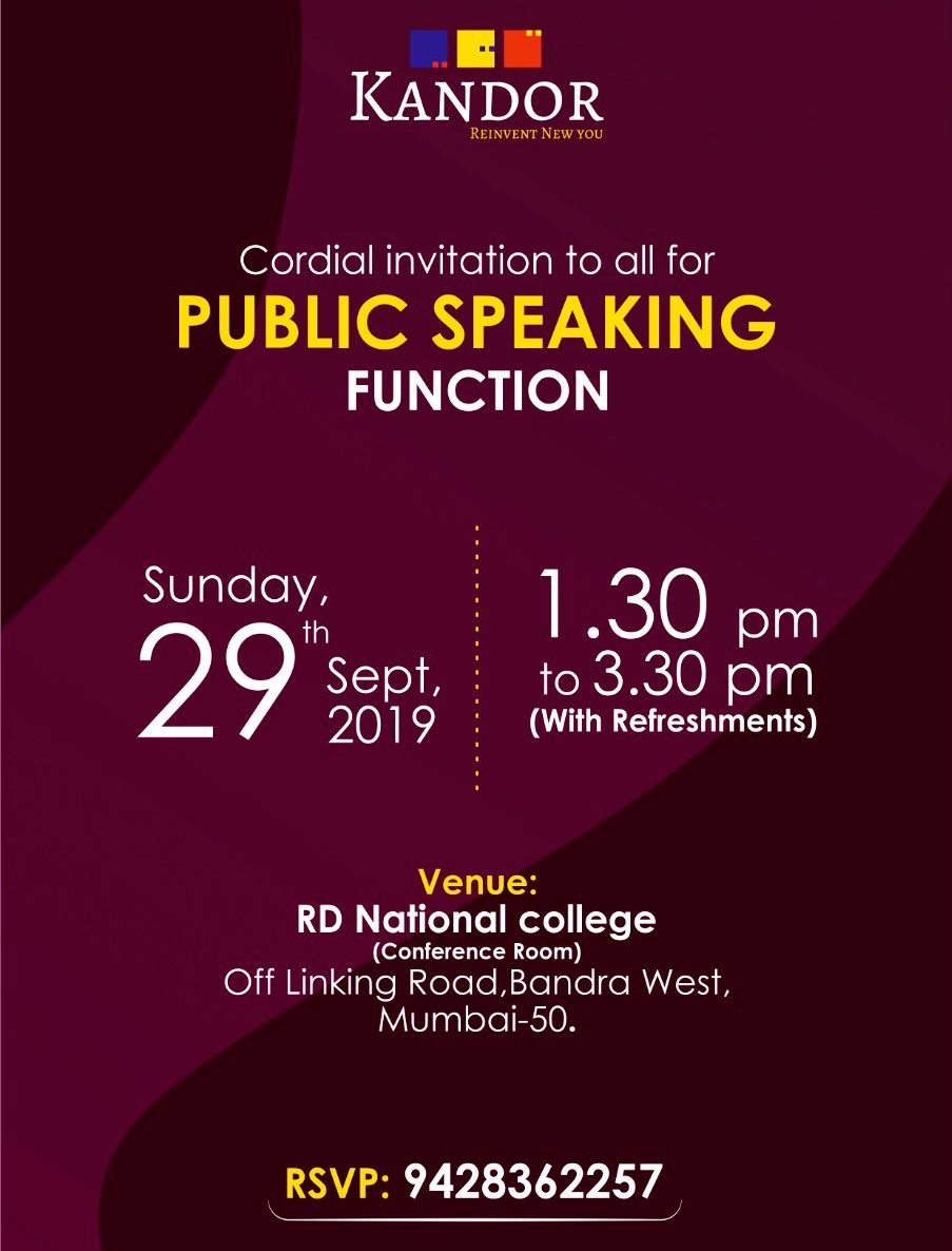 Rinkalshukla's tweet image. HERE WE ARE COMING UP WITH OUR ONE MORE PUBLIC SPEAKING EVENT, COMBINATION OF LEARNING AND FUN. #theater #actors #inspiration #Motivation #Gratitude #corporate #college #communication #students #teachers #ceo #businessowners #bandra #mumbai @bandrabuzz @MumbaiMirror @mid_day