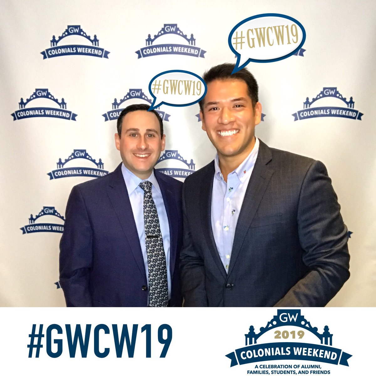 Mr_JCE's tweet photo. Thank you @GWAlumni for a great #ColonialsWeekend! I loved getting a chance to reconnect with my GW classmates for our 10 year reunion! #GWCW19 💙💛🎓 https://t.co/dfckctvfJz