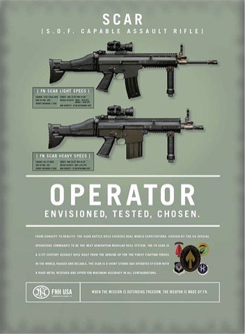 “There’s no such thing as an assault rifle!”Well, for instance, there’s the:SCARSpecial operations forcesCapableAssaultRifle