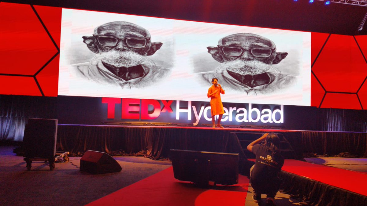 A backbench doodler he calks himself, but don't let that fool you! Here comes the only #limiltess artist from India who has been commissioned by Netflix for the popular #StrangerThings - Sri Priyatham #TEDXHYDERABAD #tedxhyd
