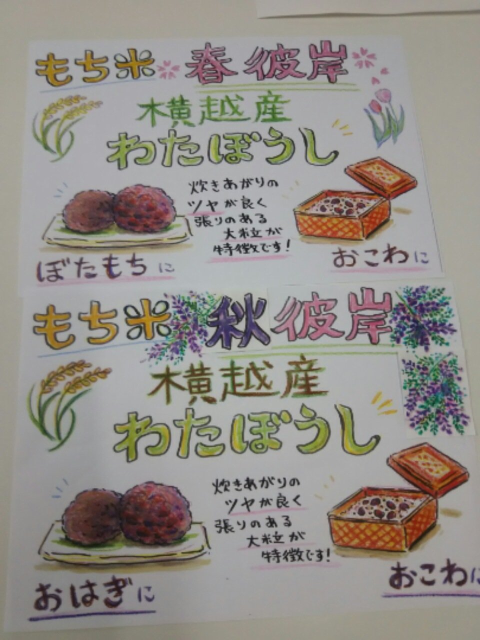 ねこい 元ギャラリーねこい 7月日亀田イオンカルチャースクールで水彩色鉛筆塗り絵教室をします Twitter પર 本日のイラスト紹介 お彼岸ですね 農家さんのご依頼で描いた餅米pop用 イラストです レシピやメニュー用も写真があればお描きします イラスト