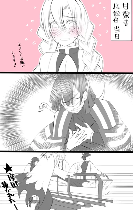 おばみつ
伊黒くんで心臓発作→担架のアレ 