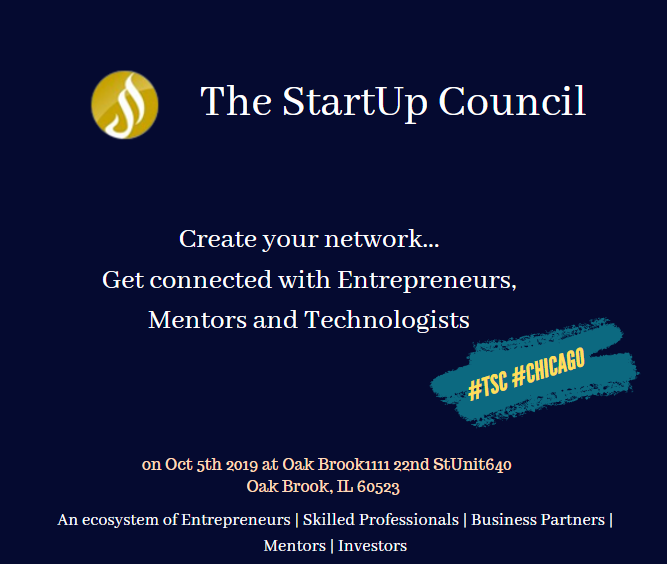 TStartUpCouncil's tweet photo. The StartUp Council is inviting Technology Entrepreneurs to "Startup Afternoon" in Chicago, on October 5th, from 2:00 - 5:00 pm.
We help you build the company you always dreamed of.

Event Registration Link:
https://t.co/T8lirpuJku https://t.co/7i8ZSz9tTz