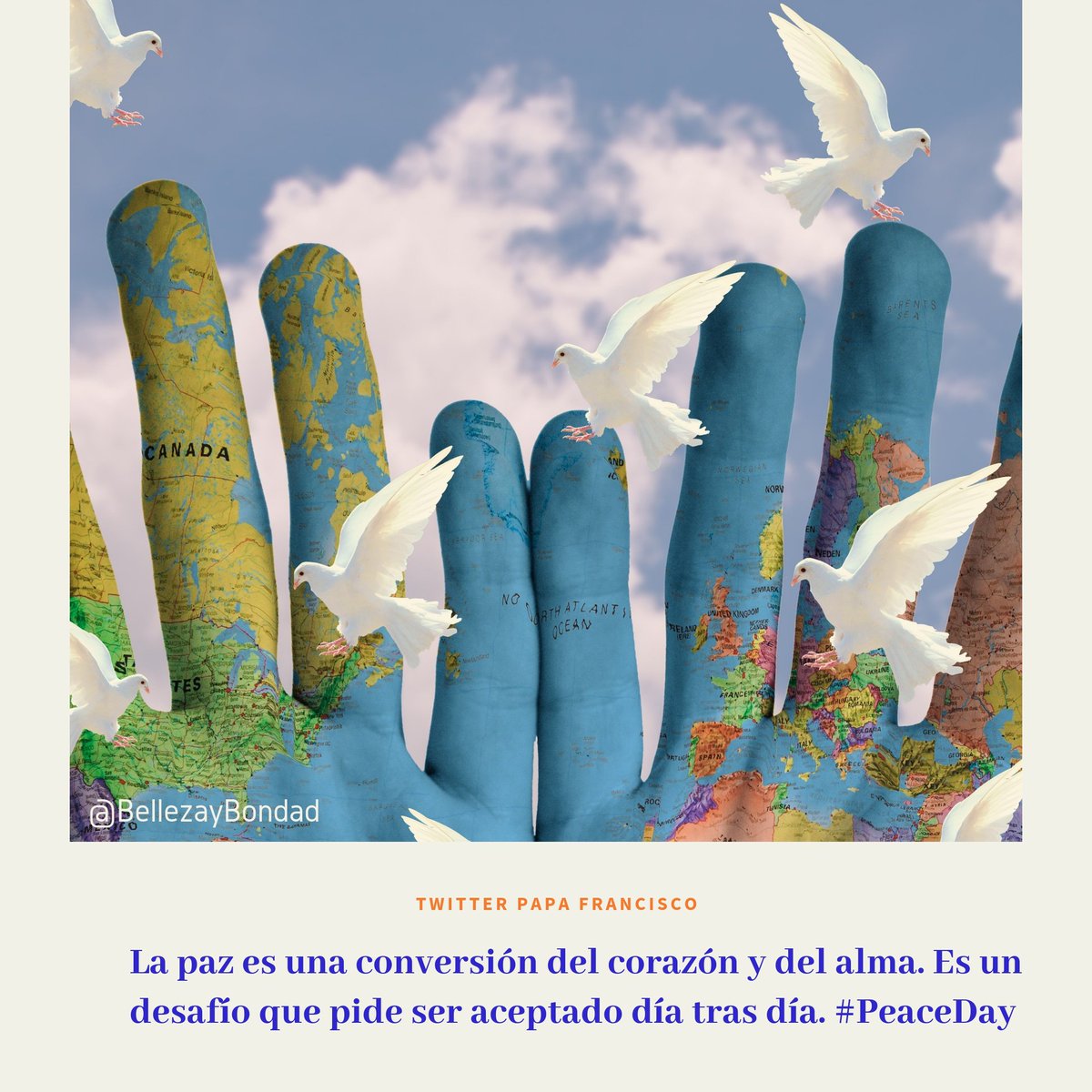 luisfanovich's tweet photo. @bellezaybondad @Pontifex_es @mlourdesr17 @LilianaSnchez9 @scarRomano @javierofmcap @vaticannews_es @jalisco52 @aciprensa @marthabtz La paz es una conversión del corazón y del alma. Es un desafío que pide ser aceptado día tras día. #PeaceDay #PeaceDay2019 #Peace #PeaceWeek19 #BuscaTuBellezaInterior #Mindfulness #EscalaATuInterior #DescubreTuTernuraGenuina #Medita #Silencio #Poesía #Creatividad #PersonaHumana https://t.co/0A4jGURfa7