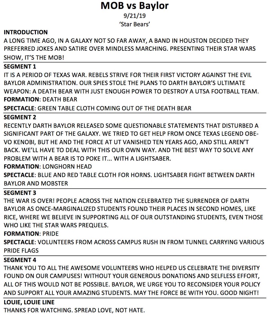 ricemob's tweet image. Here&apos;s the full script of our show:

#BUForAll #GoOwls