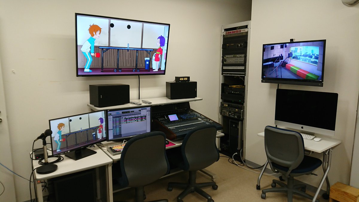 代々木アニメーション学院 東京校 アニメ音響科 本日の体験入学は録音スタジオを使ったアフレコ収録実習です アニメ音響 科の教室には外部のお仕事も請け負う事が出来る録音スタジオを完備しています 音響の学生は普段からこのスタジオを使って授業を