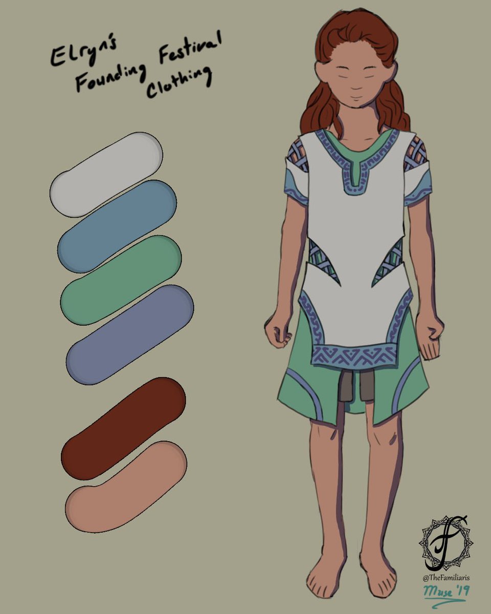 TheFamiliaris's tweet photo. One of the many joys ( and burdens depending on the moment 😅) is designing the clothes for the various regions of our story's world. Behold a design by @MuseDoes as Muse learns to do basic shading from @MysticLovesMuse.
#DigitalArt #CharacterDesign #Fantasy #Familiaris https://t.co/urYcuECGzI