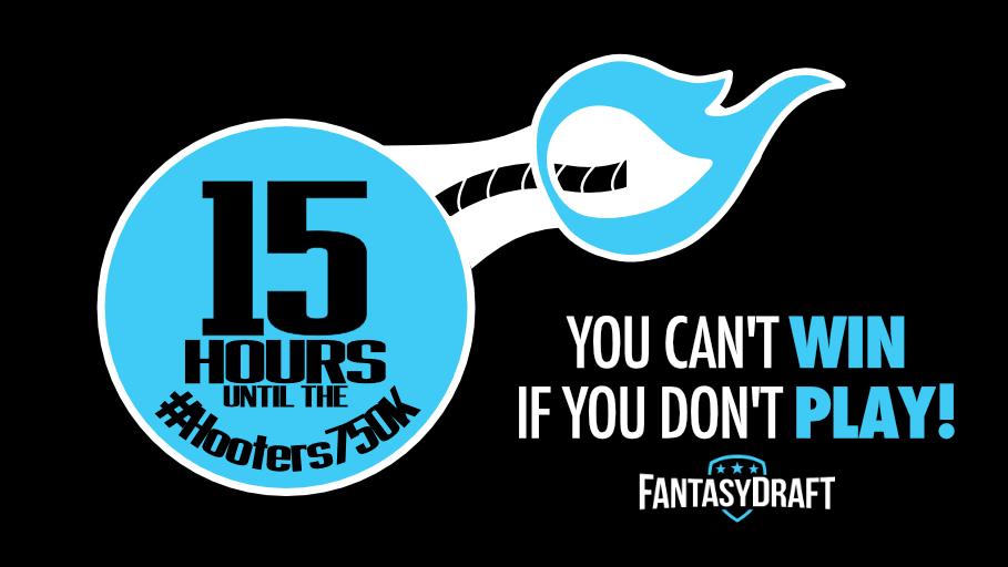 Official #Hooters750K Countdown:

⏳ 15 hours until #NFL #DFS lock!

👀 10,875/30,000 Entries ($478,125 in Overlay)

🎟 We’ll be giving away $675 in tickets between now and then.

🔁 RETWEET EVERY COUNTDOWN TWEET to improve your odds of winning one!!

🔗 fantasydraft.com/contest/142027…