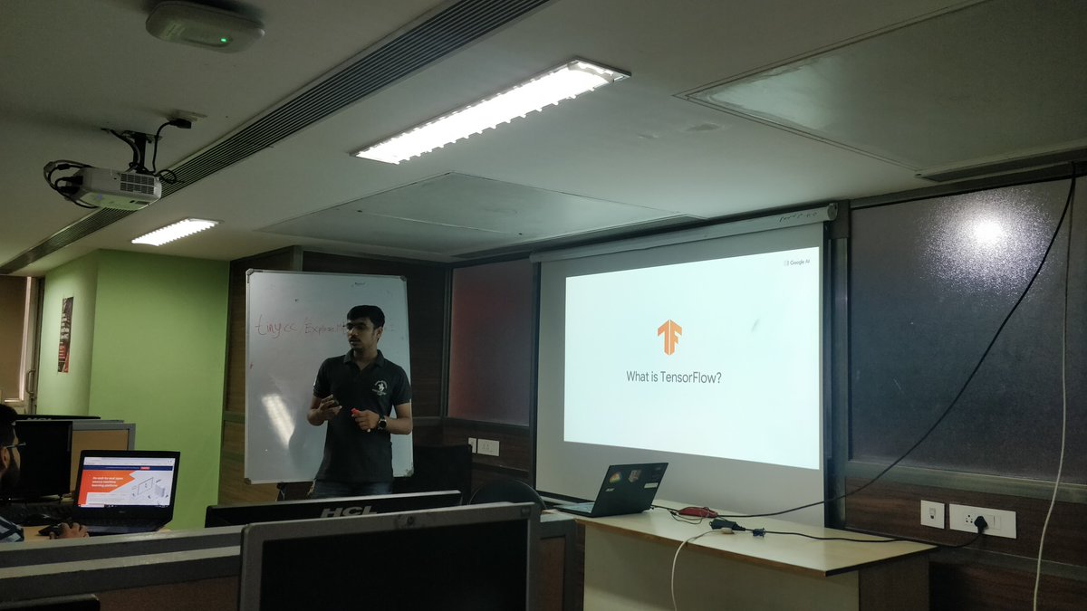 dhruvhimself's tweet photo. Conducted an awesome session on Machine Learning with #TensorFlow, yesterday. It has been a great opportunity to be a facilitator for #ExploreML program. Looking forward to conducting more such sessions across India.
@Nikkitagandhi @GoogleDevsIN  #ExploreMLAcademy. https://t.co/xoBcTXaCCp
