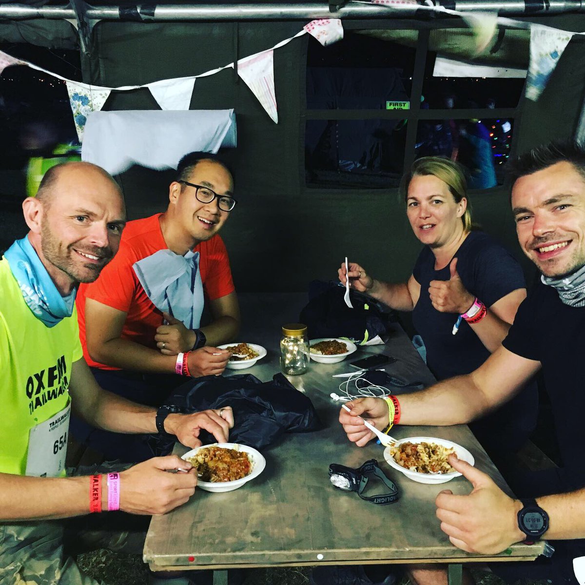 BecksGoGlobal's tweet photo. CP7 and it’s still a team of 4! Feet are shot but the squad is strong. Amazing support crew making it all possible. 3 to go. @TrailwalkerUK https://t.co/lw1nJh44ig