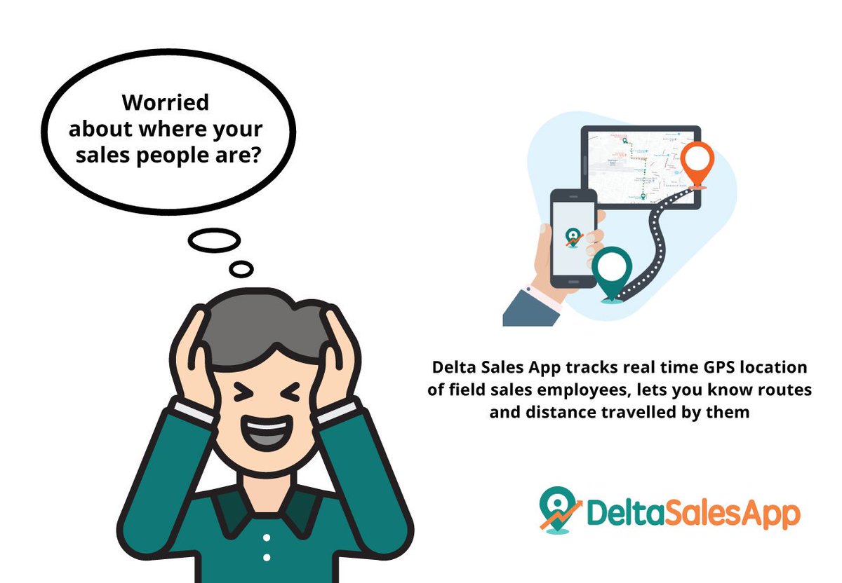 deltasalesapp's tweet photo. Worried where your field salespeople are π€
Turn your worries into the business idea with Delta Sales App π
Delta Sales App gives the exact location of salespeople increasing the efficiency of the business.
Sign Up here: https://t.co/XLFl75tr0g
#mobilesalesapp https://t.co/DKFKskFjSK