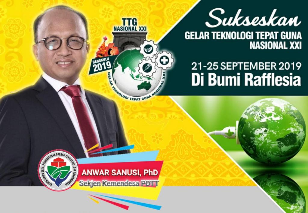 Tekenologi tepat guna akan mjd instrumen yg sgt efektif utk mendorong kemajuan desa. Hilirisasi teknologi juga merupakan wujud akuntabilitas para penggiat teknologi utk masyarakat, utamanya masy desa. Selamat utk gelar TTG nasional ke XXI di Bengkulu 21-23 Sept 2019
#GelarTTG2019